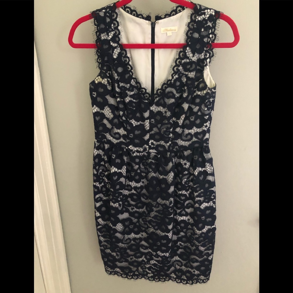 Shoshanna navy lace dress